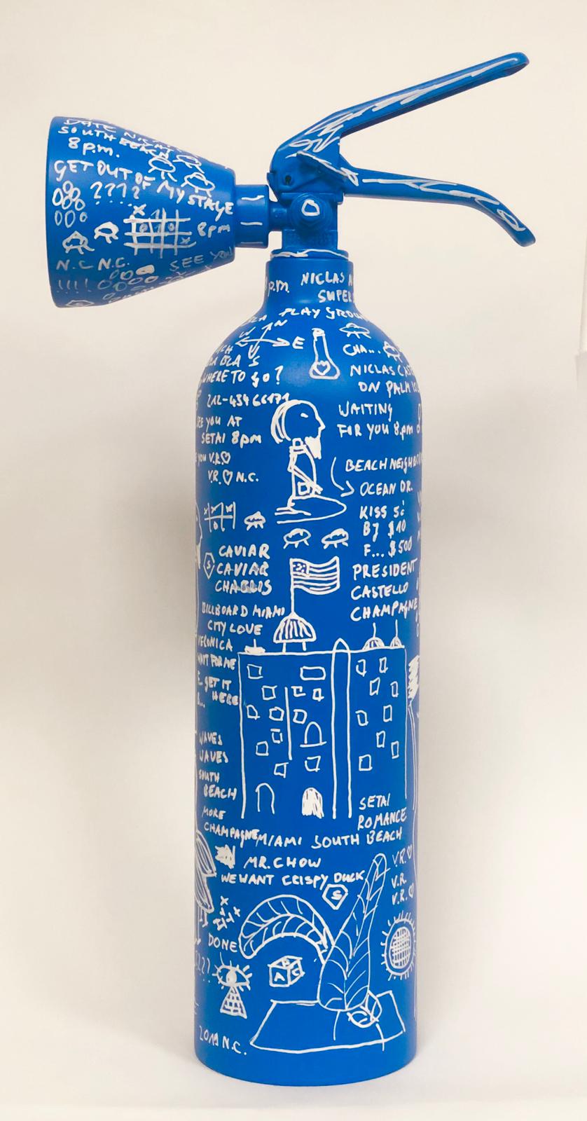 Blue Fire Extinguisher