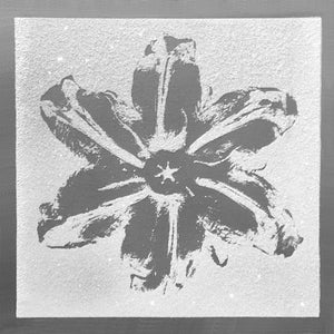 "Power Flower, Silver on White" by Rubem Robierb