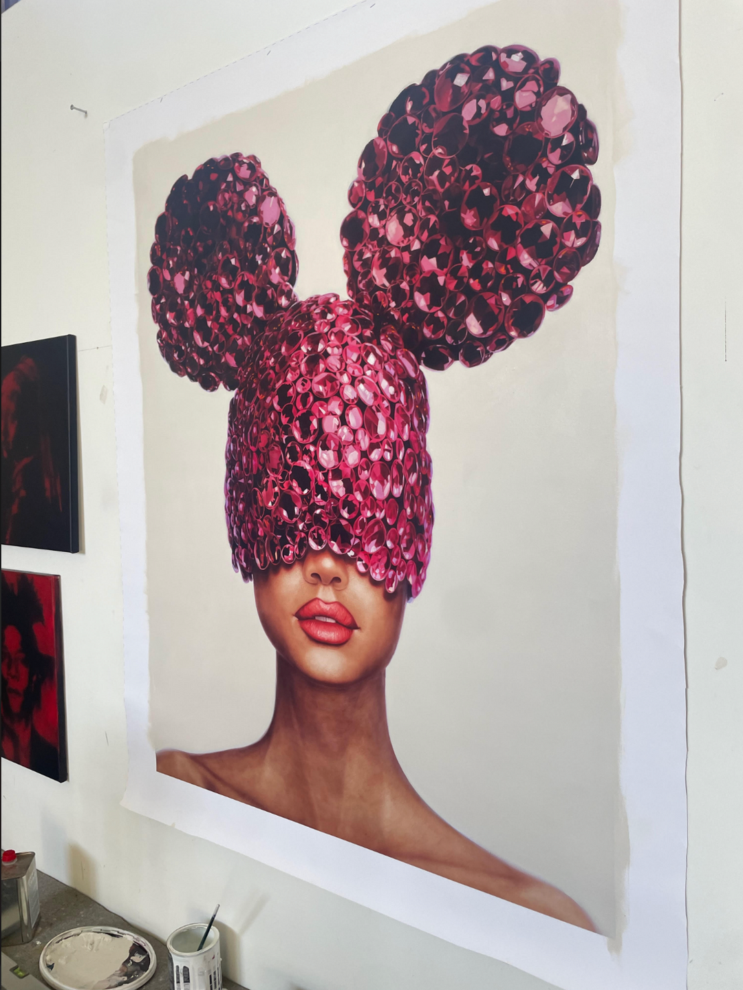 "Pink Noise (Hand Embellished)" by David Uessem