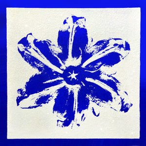 "Power Flower, Blue on White" by Rubem Robierb