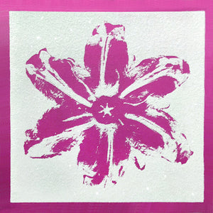 "Power Flower, Pink on White" by Rubem Robierb