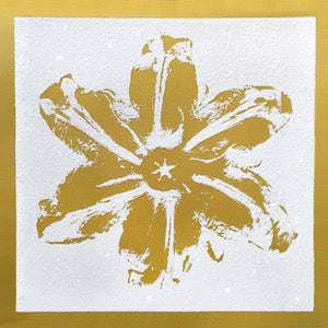 "Power Flower, Gold on White" by Rubem Robierb